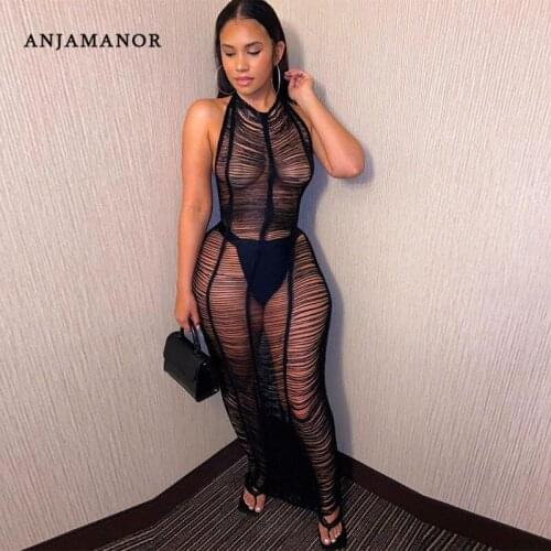 ANJAMANOR Fashionable Knitted Dresses