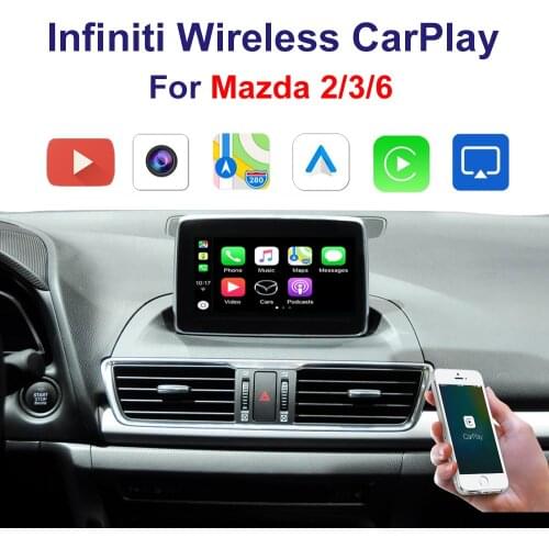 Wrieless Car Carplay interface support Iphone Android Auto Youtube video For 2014-2020 Mazda2 Mazda3 Mazda6