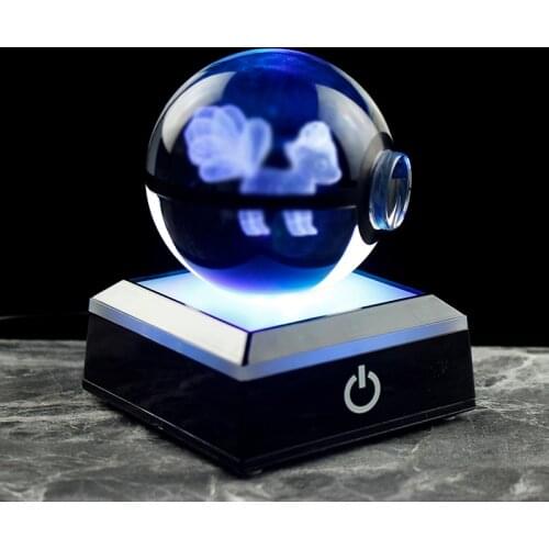 Dropshipping 6cm Crystal Ball 3D Anime Figure Model Laser Engraved Glass Sphere LED Night Light Home Decoration Birthday Gifts