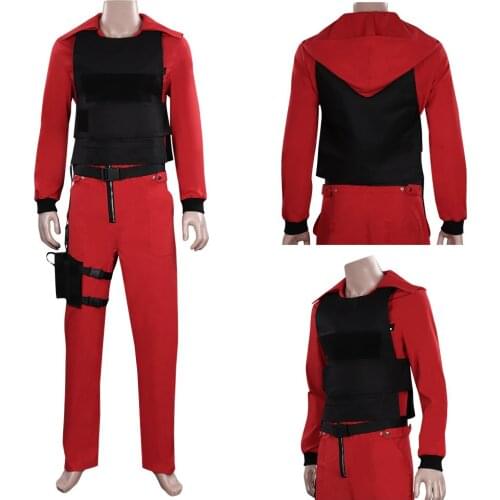 2021 House of Paper Money Heist Season 5 Cosplay Costume Outfits Halloween Carnival Salvador Dali Uniform Suit