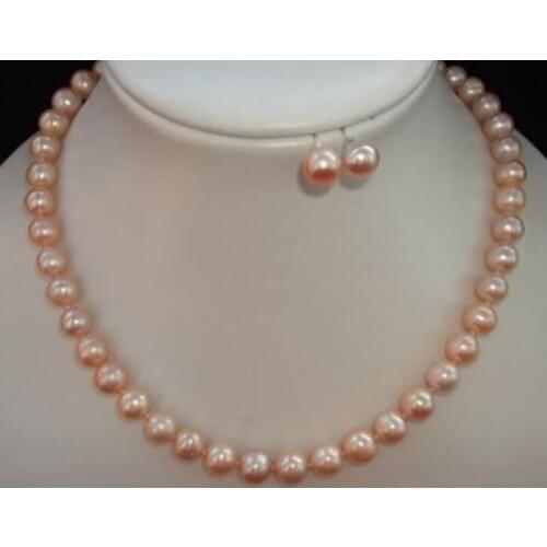 Fine jewelry Jewelry 7-8MM White Pearl jade Necklace Earring
