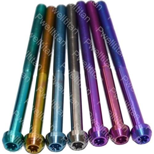 Ti Bolt M6 50 55 60 65 70 80 90mm Titanium Bolt Seat Pin Gold Hexagon Hex Socket Ti Screws Fastener 1 PCS