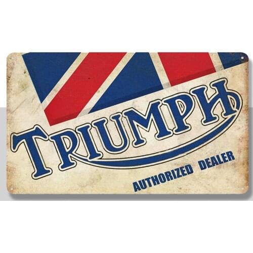 Metal Tin Sign triumph dealer Pub Home Vintage Retro Poster Cafe