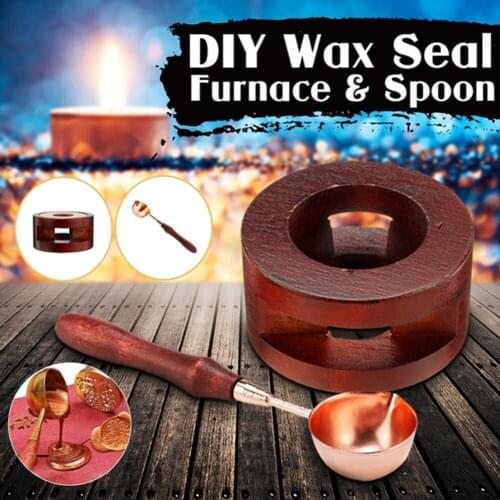1/2Pcs/Set Wax Seal Kit Candle Furnace Melting Wood And Metal Spoon For Wax Sealing Stamp Minimalist Stove DIY Crafts Tool