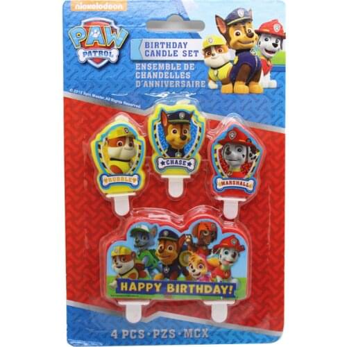 2020 NEW Paw Patrol Dog Happy Birthday Wall Stickers Ryder Topper Baby Kids Birthday Party Cake Candle Party Decoration