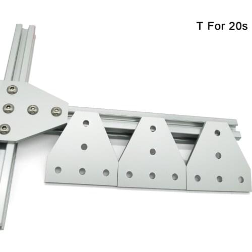 5 Hole Silver 90 Degree Joint Board Plate Corner Angle Bracket Connection Joint Strip for 2020 Aluminum Profile 3D Printer Frame