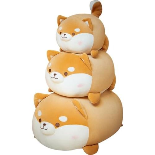Cute Dog Plush Toy Soft Body Pillows Cartoon Fat Shiba Inu Office Chair Cushion Stuffed Plushie Doll for Kids Accompany Gifts