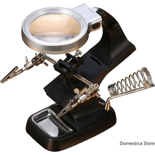 Welding Magnifying Glass 7023B-LED Lamp Third Hand Soldering Repair Tool With LED Light Table 360 Degree Rotation Repair Tools