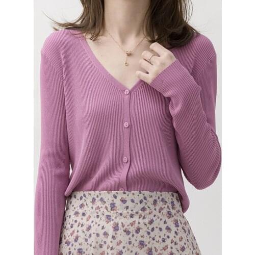 Sweater Women 2021 Autumn New Long SLeeve V Neck Loose Knit Cardigan Causal Korean Soild Knitted Sweaters Tops Femme Chandails