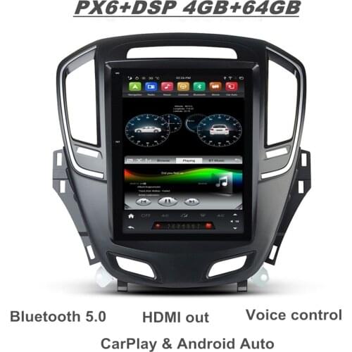 Tesla Vertical 9.7" PX6 Android 9.0 Car Radio DVD GPS for Opel lnsignia Buick Regal 2009-2013 Bluetooth WIFI Multimedia Player