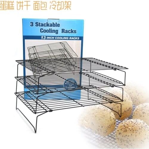3 Layers Stackable Cooling Rack Metal Cake Cookie Biscuits Bread Cooling Rack Net Mat Holder Dry Cooler Kitchen Baking Tools