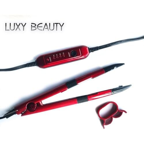 Iron Fusion Hair Connector Temperature Control Iron Heat Hair Loof Keratin For Hair Extensions Tools Black/Red Keratin for hair