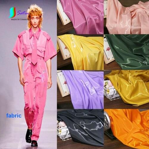 Gorgeous Design Suit Pants Dress Decoration Clothes Material Colorful Smooth Shiny Silk Feeling Water Proof Fabric