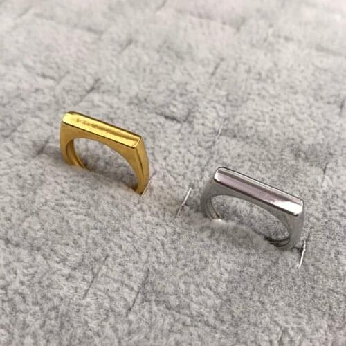 MENGYI Fashion Minimalist 9 2 5 Golden Rings Adjustable Opening Geometric Rectangular Silvery Ring Women Punk Party Jewelry Gift