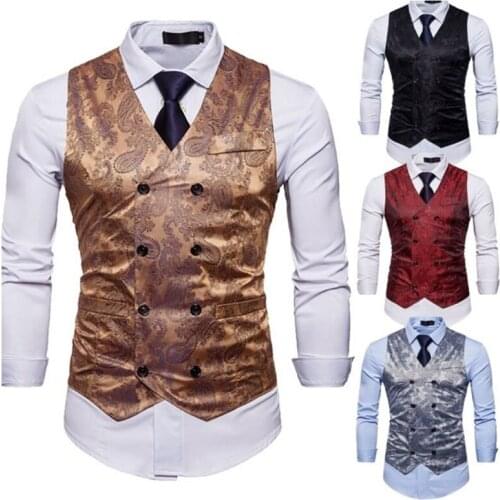 V Neck Sleeveless Gothic Victorian Jacket Men Cosplay Medieval Vest Gentleman Waistcoat Steampunk Costume Vintage Coat