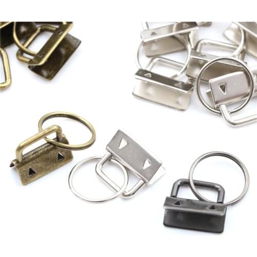 10Pcs Key Fob Hardware 25mm keychain Split Ring For Wrist Wristlets Cotton Tail Clip