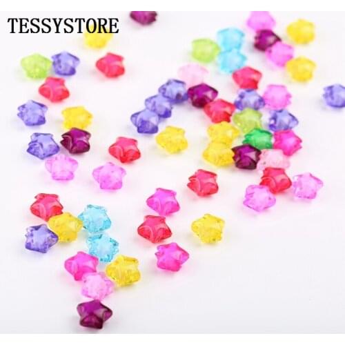 11mm/18mm Acrylic Pentagram Beads Colored Plastic Spacer Beads For Jewelry Making Bracelet Handmade DIY Accessories