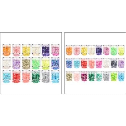 18/24 Color Glitter Powder Sequins Luminous Holographic Chunky Glitter Sequins for Resin Crafts Filler Body Face Nail Art DIY