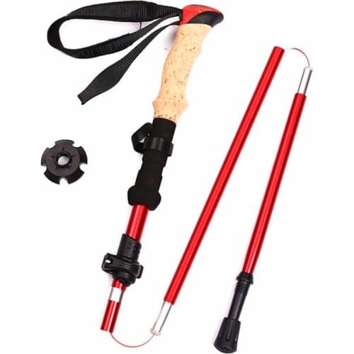 2 Pcs/lot Aluminium Alloy Trekking Poles Ultralight Folding Collapsible Trail Running Hiking Walking Sticks Lightweight Canes