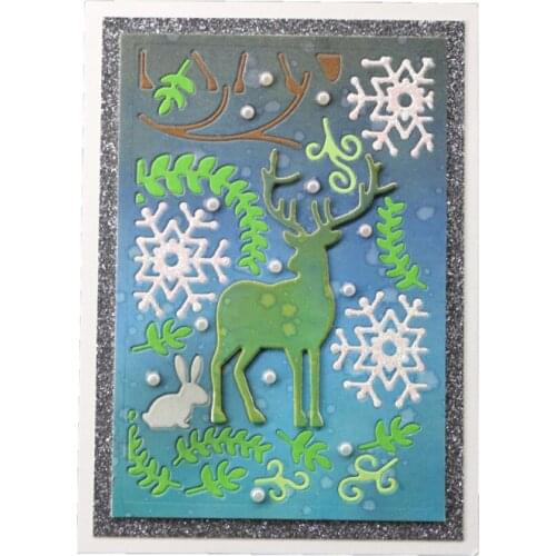 20Christmas Snowflakes Deer Rabbit Leaves Stencil DIY Scrapbooking Metal Cutting Dies Paper Card Craft Embossing Template