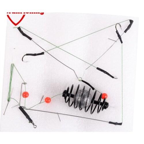 2021 Wholesale 25G/30G Fishing Bait Cage Bait Lure Copper Trap Basket Feeder Holder With Hooks Carp Fishing Tackle Accessories