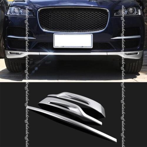 3pcs For Jaguar F-PACE Prestige Premium 2016-2020 Silver Front Lower Bumper Grille Fog Lamp Cover Trim Car Accessories