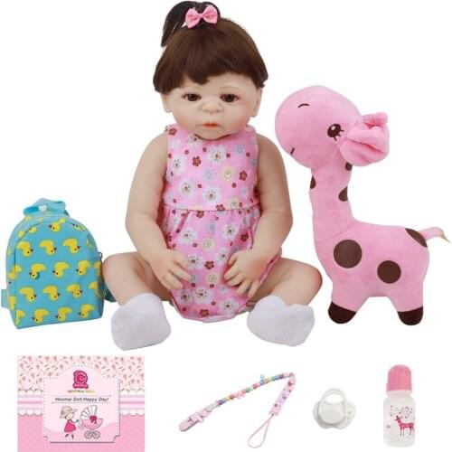 48CM Realistic Newborn Baby Full Silicone Body 18Inch Lifelike Bebe Reborn Dolls For Children Birthday Christmas Gift Shower Toy