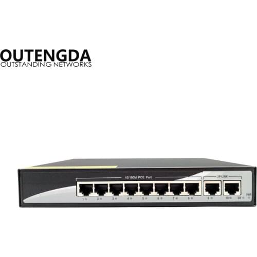 8+2 100Mbps PoE Switch Power 8 Ethernet Port 2 Uplink Port 2.0Gbps over Ethernet IEEE 802.3af at 150W for Camera Wireless AP