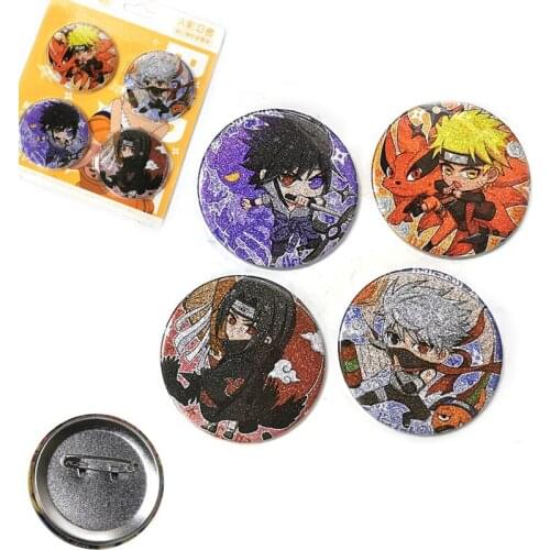 4pcs/Set Ninja Akatsuki Uchiha Kunai Brooch Badge Pin Cosplay Accessories Pendants