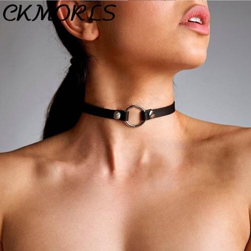 CKMORLS Female Neck Harness Erotic Belts Leather BDSM Bondage Tops Sexy Underwear Neck Harness Leash Adult Sex Tools For Woman