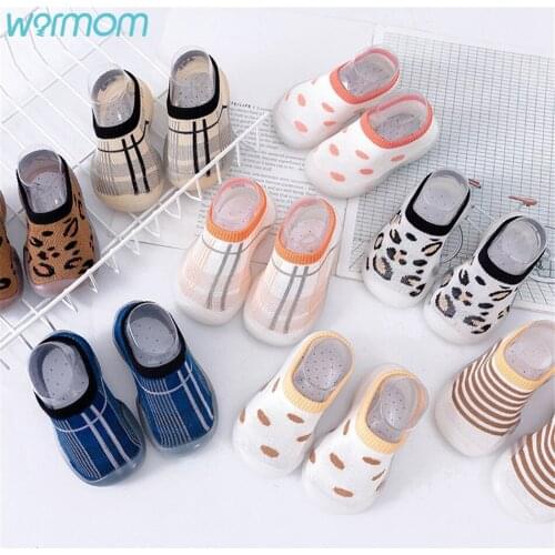 Warmom Spring And Summer Baby Combed Cotton Toddler Shoes Childrens Breathable Floor Shoes Baby Stepping Non-Slip Footwear