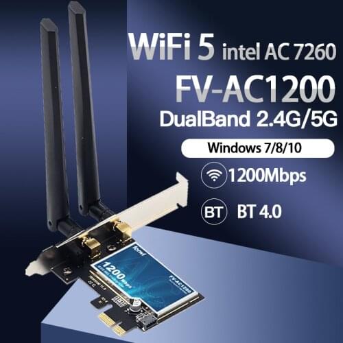 1200Mbps Dual Band 2.4Ghz/5Ghz 802.11AC/AX Wireless PCI-e Desktop Wifi Wlan Network Card Bluetooth-compatible 4.0 For Win 7 8 10