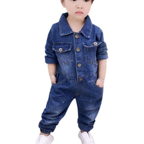 Baby Girls Boys Denim Overalls Fashion Kids Overall Jeans For Spring Autumn Children Trousers Jumpsuit