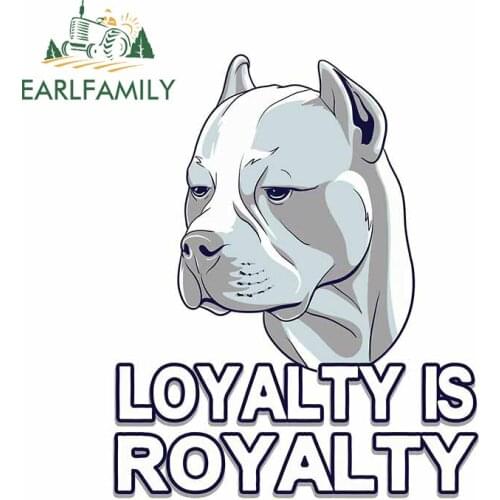 EARLFAMILY 13cm x 10.6cm for Loyalty Is Royalty Dogo Argentino Vinyl Car Sticker Trunk Laptop Occlusion Scratch Waterproof Decal