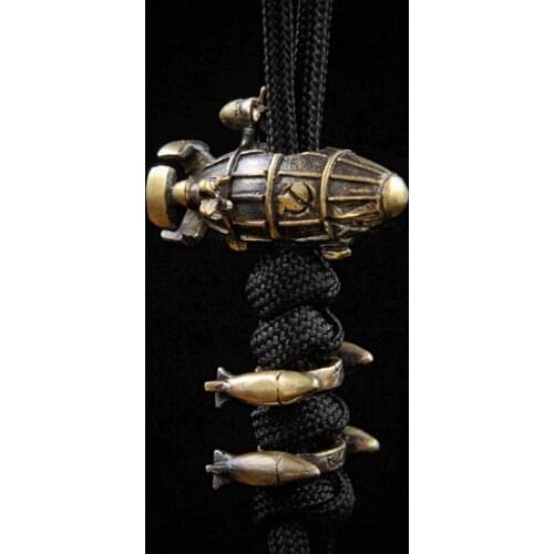 EDC Tibetan silver brass Knife Beads A Pendant Paracord Outdoor DIY Decorations Tibetan silver brass Camping Gear EDC Tools