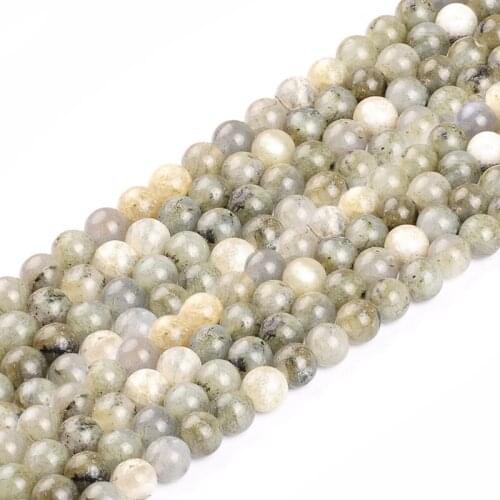Wholesale Natural Stone White Labradorite Beads Gem Round Loose 15" Strand 4 6 8 10 12MM Beads For Jewelry Making DIY Bracelets