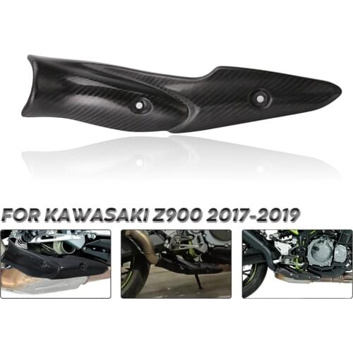 Motorcycle Middle Link Pipe Carbon Fiber Heat Shield Cover Guard Anti-Scalding Shell For Kawasaki Z900 2017-2019 Exhaust System