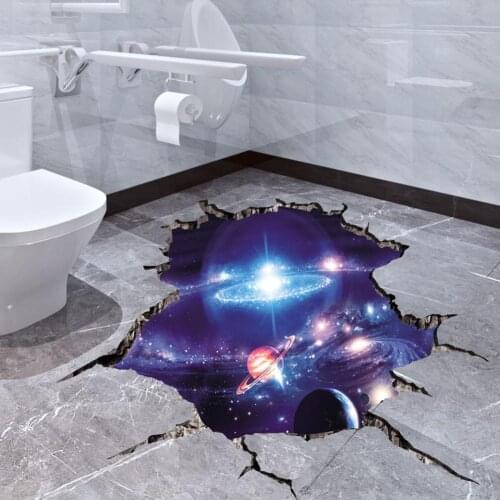 Planets Sky Wall Stickers Multicolor Cosmic Galaxy Outer Space Floor Wallpaper For Kids Boy Room Home Decoration Bedroom Decor