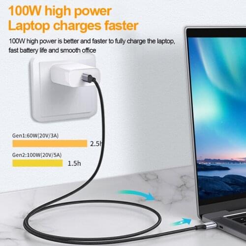 20201 New USB 3.1 To Type C Cable 5A PD 100W Fast Data Cable For Macbook Pro 10Gbps USB-C Type-C Quick Cord Cable