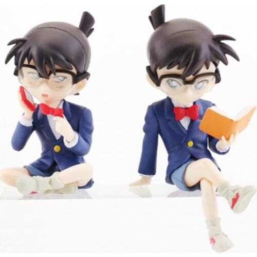 NEW ARRIVAL Detective Conan Anime Cartoon Reading Book And Make Call Style PVC Model Fans Collection Toys Figure Gifts For Kids
