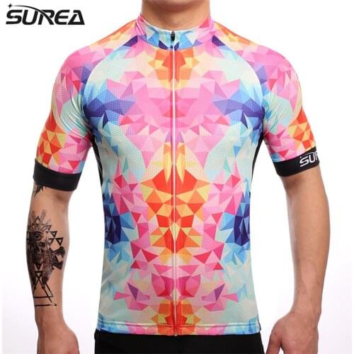 New 2017 Summer Bicycle Cycling Jersey Mens Breathable T-shirts Polyester Fabric Cycling Clothes Size XS-3XL Bike Clothing F014