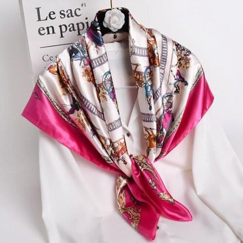 New Fashion Woman Scarf horse Pattern Print 90*90 Square scarf Sun protection Shawls Ornaments decoration Headdress Gift