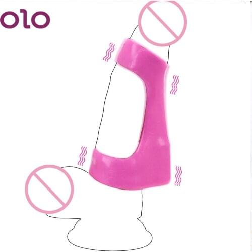 OLO Vibrating Penis Ring Delay Ejaculation Penis Trainer G Spot Stimulation Male Masturbation Sex Toys for Men Adults Products