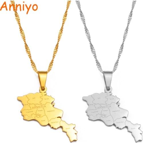 Anniyo Armenia Map With Cities Pendant Necklaces Armenians Maps Jewelry Gifts #236821