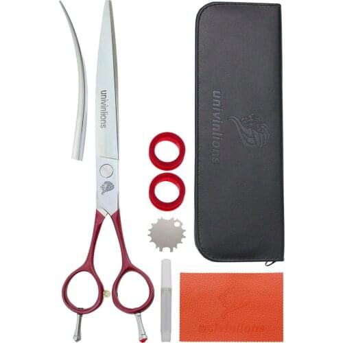 Univinlions 7.5 Inch Pet Shears Professional Cuved Scissors For Dog Grooming Home Grommer Hair Trimming Scissors Tijeras Perro