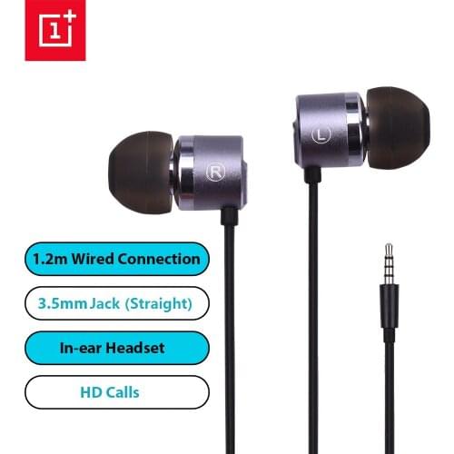 OnePlus Bullets V2 Earphones 3.5mm Bullets 1.25m Wired In-Ear Headset With Mic Stereo Sound Headphone For Xiaomi Huawei Phone