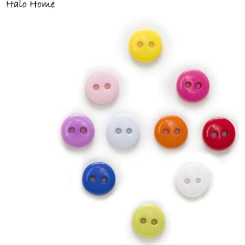 Multicolour choice 100pcs 9mm 2 Hole Classic Round Resin Buttons Home Sewing Clothing Scrapbooking Decor Card Making DIY