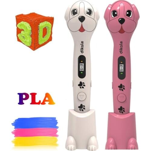 Dikale 3D Drawing Pen Cute Dog 3D Scribble Printing Pen Lapiz Stylo 3D Printer Pencil Canetas Christmas Present Birthday Gift