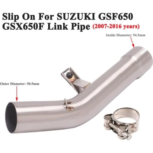 Slip On For SUZUKI GSX650F GSF650 2007 - 2015 2016 Motorcycle Exhaust Escape Modified 54mm Link Pipe Connection 51mm Muffler