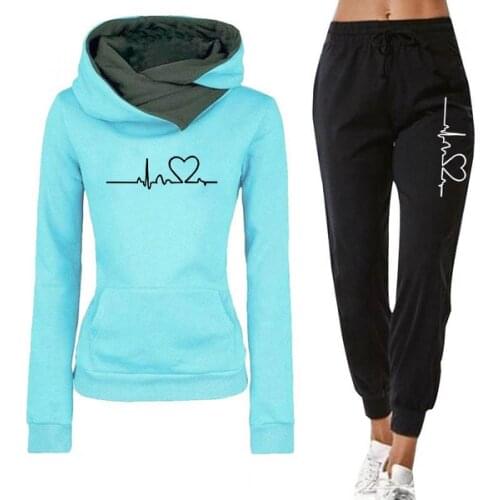 Warm Hoodie Sweatshirts And Long Pant Fashion Two Piece Set Women Tracksuits Autumn Spring Clothing Female Suits Pullover Hoodie